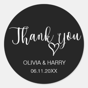 Stickers Merci simple de mariage préféré Noir