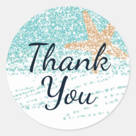 Stickers Merci Starfish sur la plage