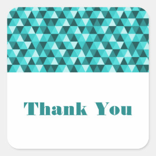 Stickers Merci triangles géométriques turquoises