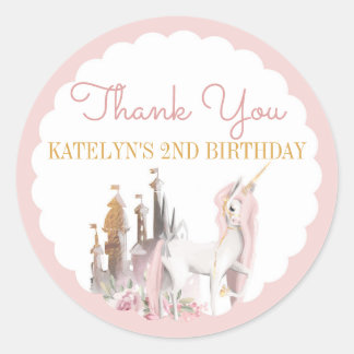 Stickers Merci Unicorn Anniversaire Baby shower