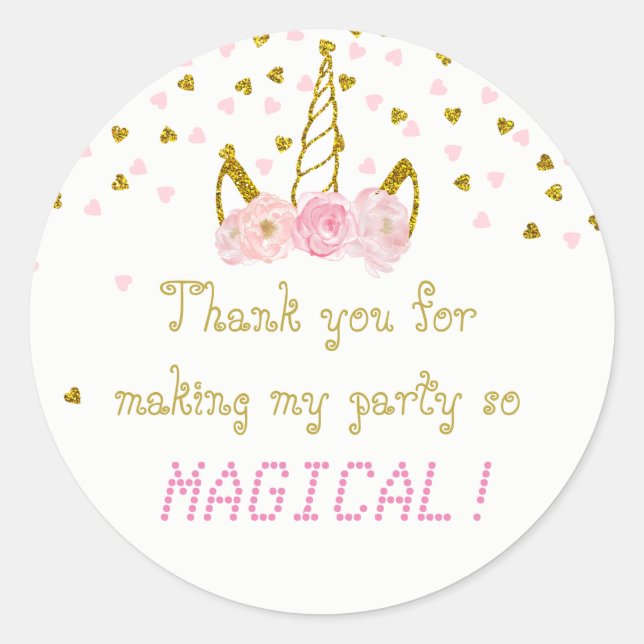 Stickers Merci Unicorne (Devant)
