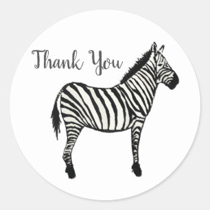 Stickers Merci Zebra Safari Party