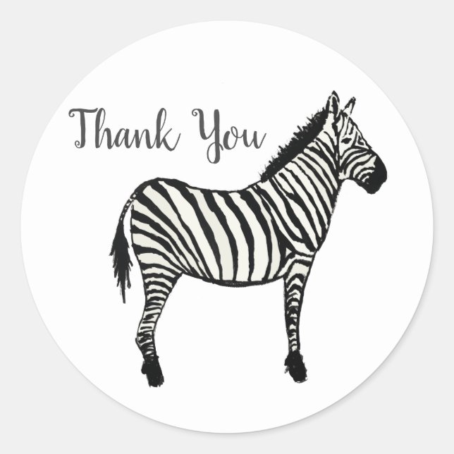 Stickers Merci Zebra Safari Party (Devant)