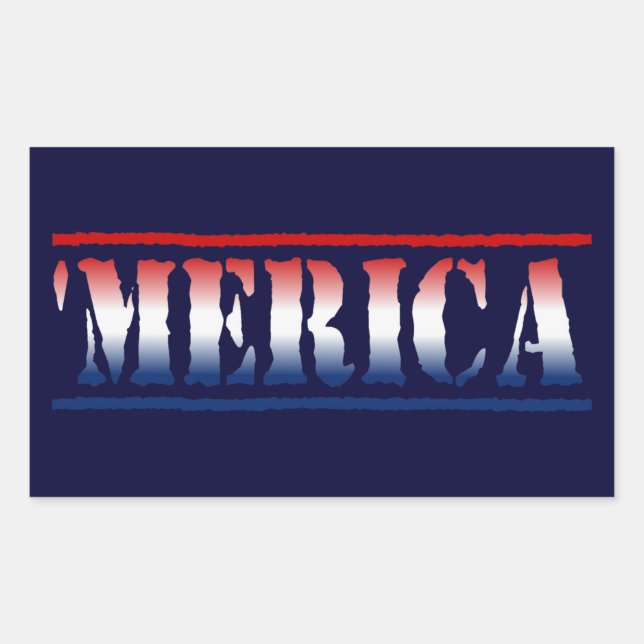 Stickers 'MERICA Rouge Blanc & Bleu (6/feuille) (Devant)