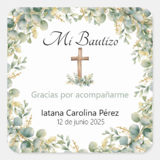 Stickers Mi Bautizo - Stickers Baptême Carré
