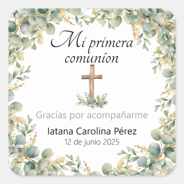 Stickers Mi Primera Comunion - Première Communion (Devant)