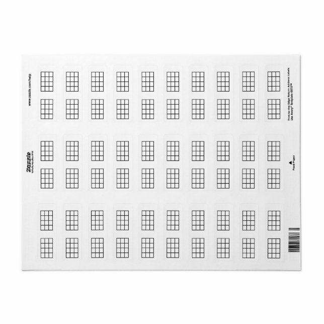 Stickers Modèle noir à 4 feutres Ukulele Chord Cha (Feuille entière)