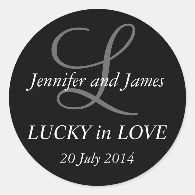 Stickers Monogram L pour Mariage noir (Devant)