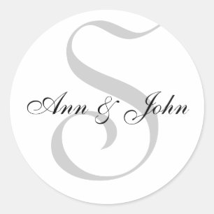 Stickers Monogram S plus First Names pour Mariages