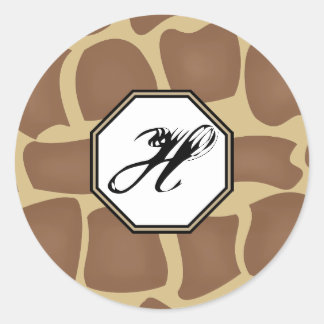 Stickers Monogramme à imprimer en girafe