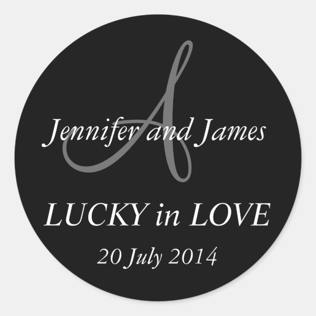 Stickers Monogramme A pour Mariage Noir (Devant)