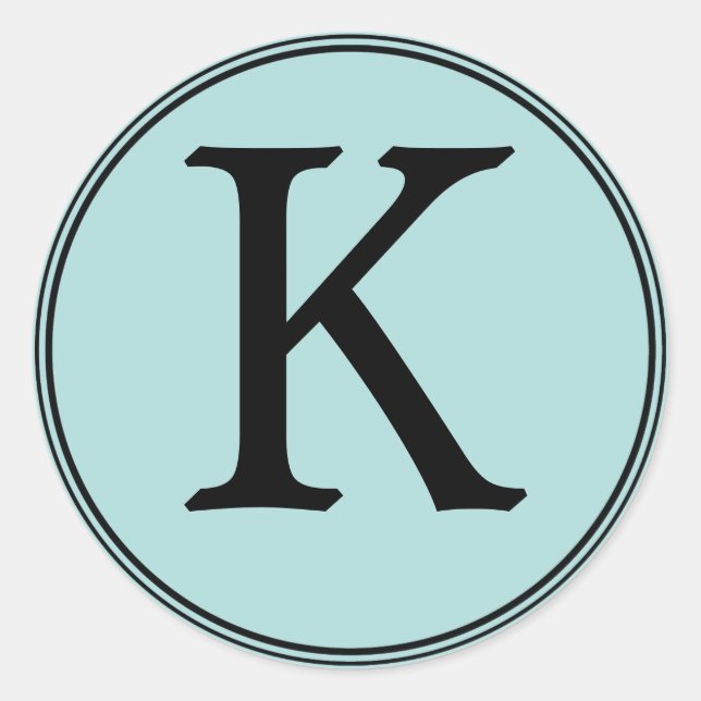 Stickers Monogramme Bleu et Noir élégant (Devant)