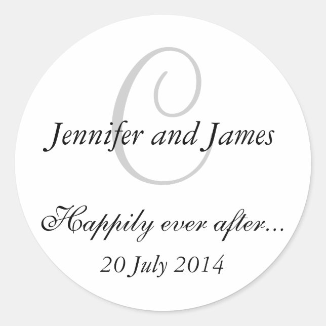 Stickers Monogramme C pour les faveurs de mariage (Devant)