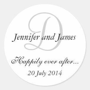 Stickers Monogramme D pour les faveurs de mariage