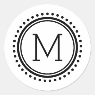 Stickers Monogramme de famille Cercle pointillé