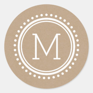 Stickers Monogramme de famille Cercle pointillé