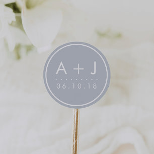 Stickers Monogramme de mariage moderne   Ardoise