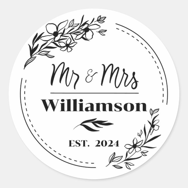 Stickers Monogramme Familial Personnalisé (Devant)