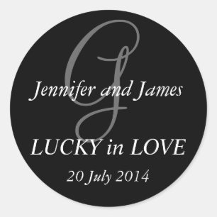 Stickers Monogramme G pour Mariage noir