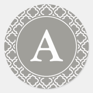 Stickers Monogramme gris et blanc