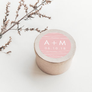 Stickers Monogramme Mariage de la ligne   Blush