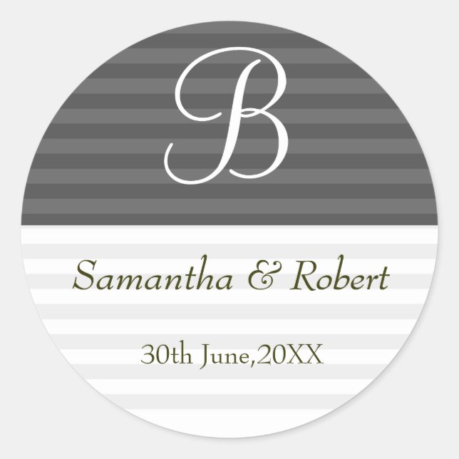 Stickers Monogramme mariage : Grandes Vertes (Devant)
