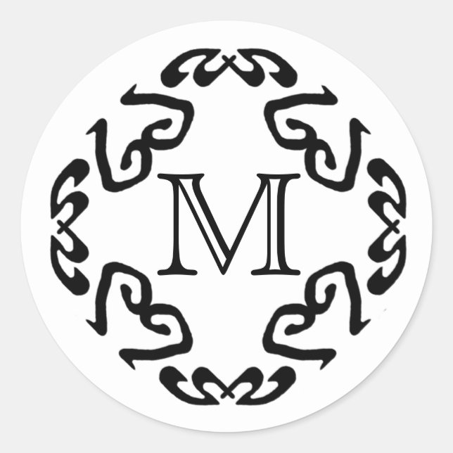 Stickers Monogramme Motif noir (Devant)