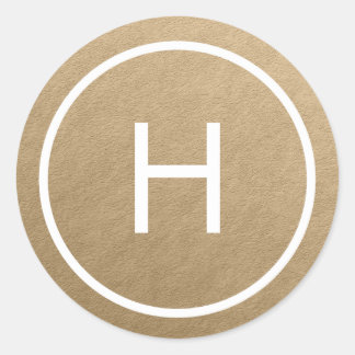 Stickers Monogramme Rond de Paix tendance - Or