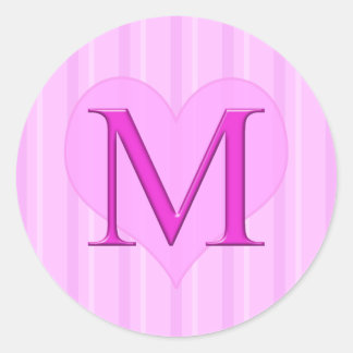 Stickers Monogramme rose M 001