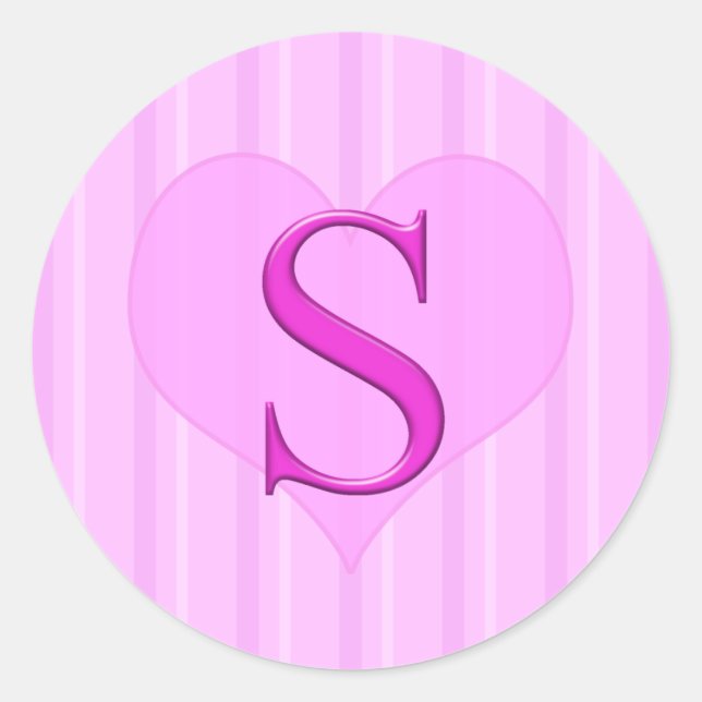 Stickers Monogramme rose S 001 (Devant)
