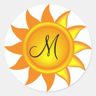 Stickers Monogramme Sun Beach personnalisés