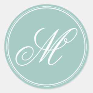 Stickers Monogramme Vert Menthe
