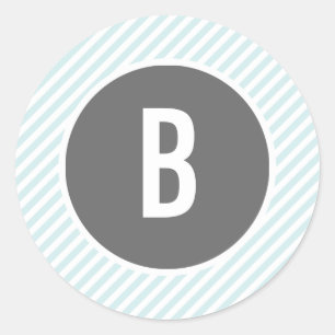 Stickers Monogrammes à bandes bleues