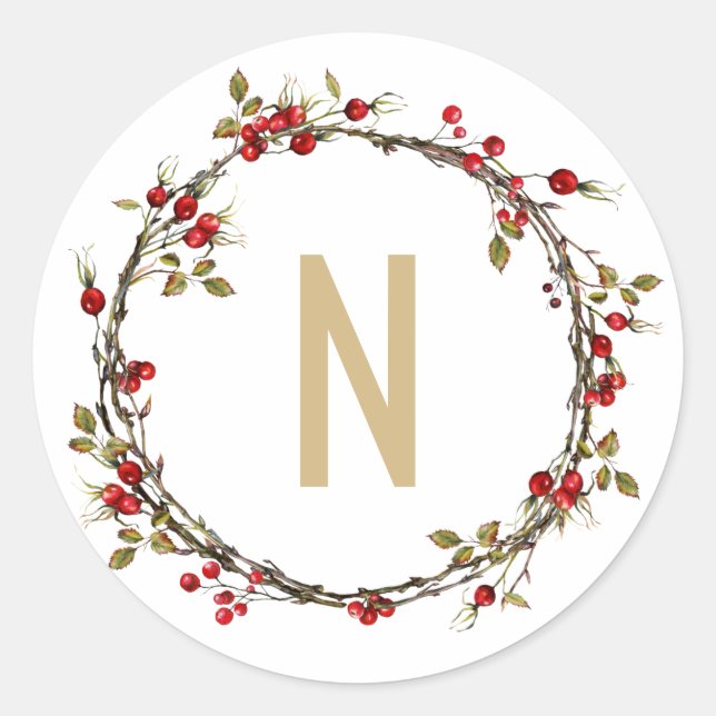 Stickers monogrammes à couronne d'épinette (Devant)