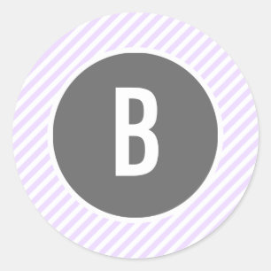 Stickers Monogrammes à rayures violettes