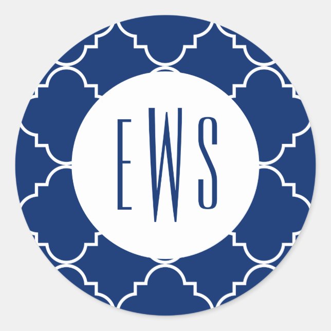Stickers Monogrammes Chic Quatrefoil (Devant)