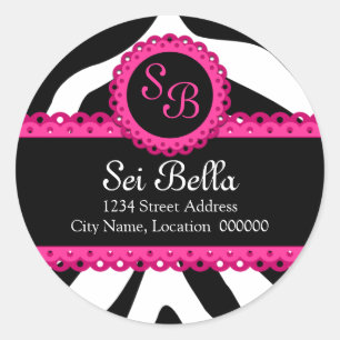 Stickers Monogrammes en dentelle rose et imprimé Z
