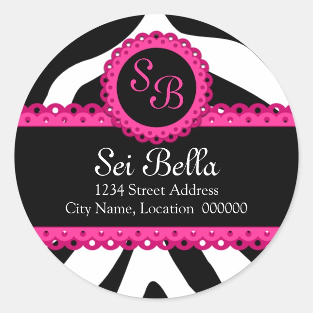 Stickers Monogrammes en dentelle rose et imprimé Z (Devant)
