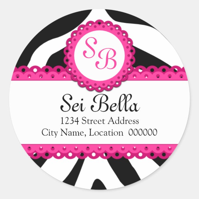 Stickers Monogrammes en dentelle rose et imprimé Z (Devant)