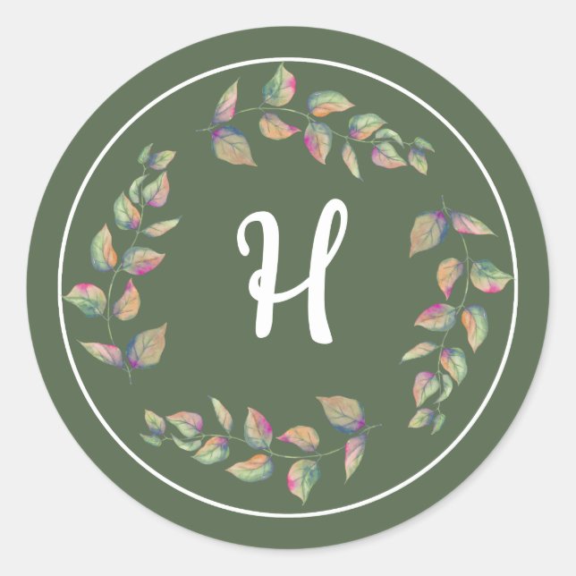 Stickers Monogrammes Mariages des branches d'aquar (Devant)
