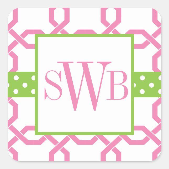 Stickers monogrammes treillis et graine (Devant)