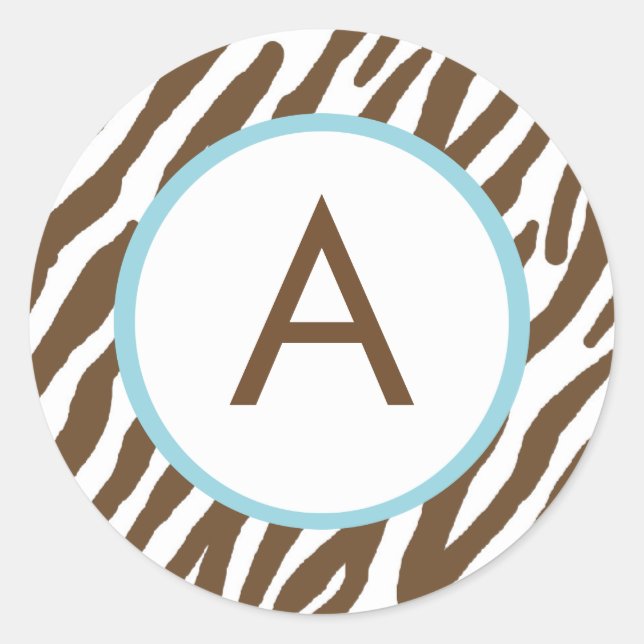 Stickers Monogrammes Zebra Print (Devant)