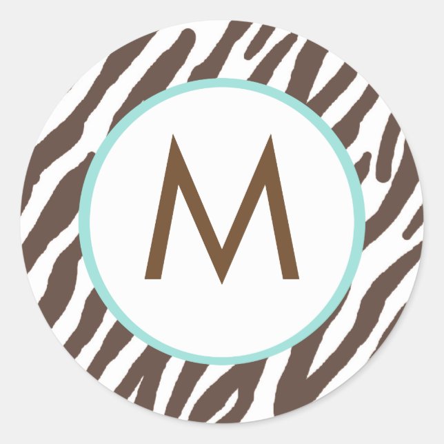 Stickers Monogrammes Zebra Print (Devant)
