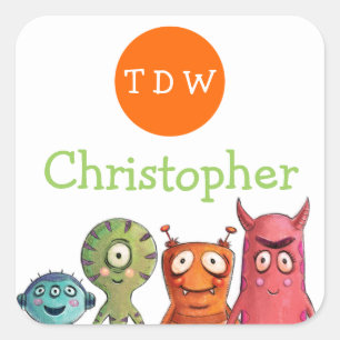 Stickers Monster Anniversaire Monogramme