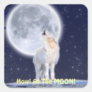 Stickers MOON & WOLF ARCTIQUE Howling