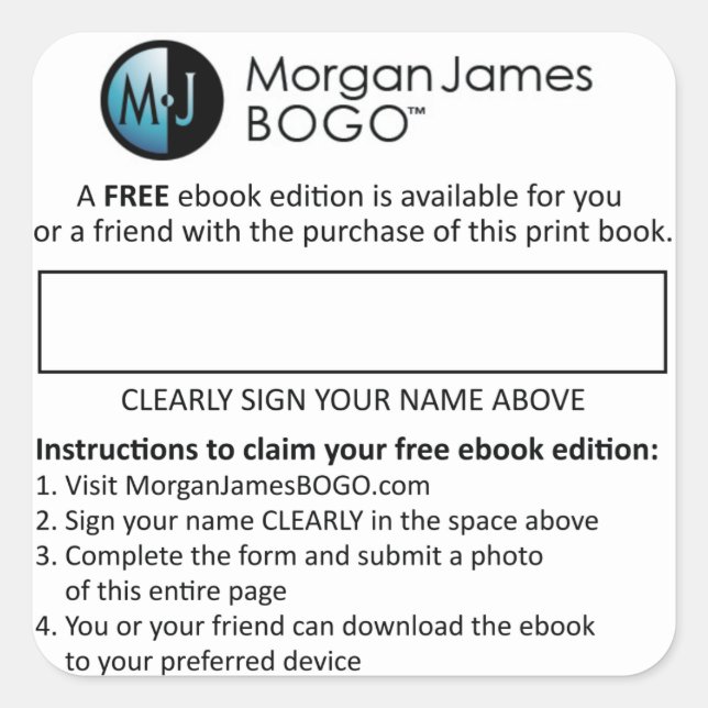Stickers Morgan James BOGO (Devant)