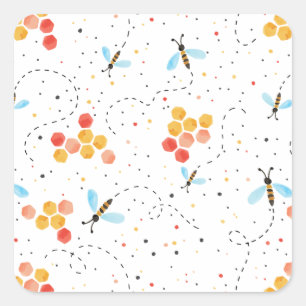 Stickers Motif Abee Aquarelle