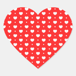 Stickers Motif Chic Red White Hearts