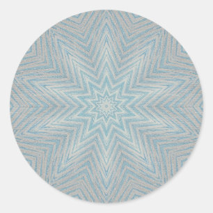 Stickers Motif Kaleidoscope Blue Silver Star