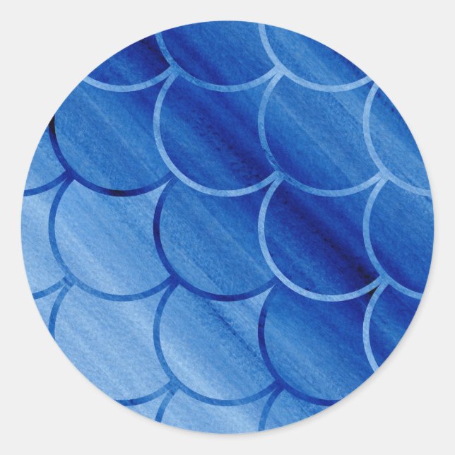 Stickers Motif Peint Bleu Évocateur (Devant)